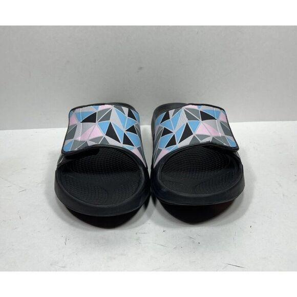 Oofos OOahh Sport Flex Sandals Men’s 9 Black Blue Pink Slip On Comfort - Picture 2 of 7